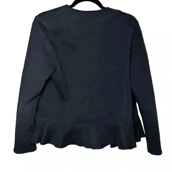 Dolan Left Coast Open Front Peplum Unstructured Blazer Size S Knit Black Anthro - Picture 4 of 6